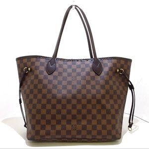 Authentic LOUIS VUITTON Neverfull MM N51105 Ebene Damier CA319 tote bag